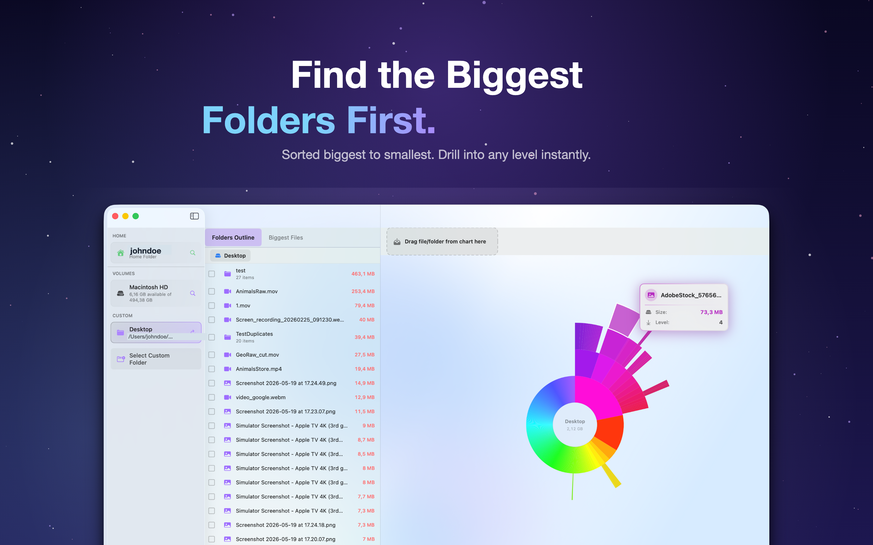 DiskMap AI folder breakdown