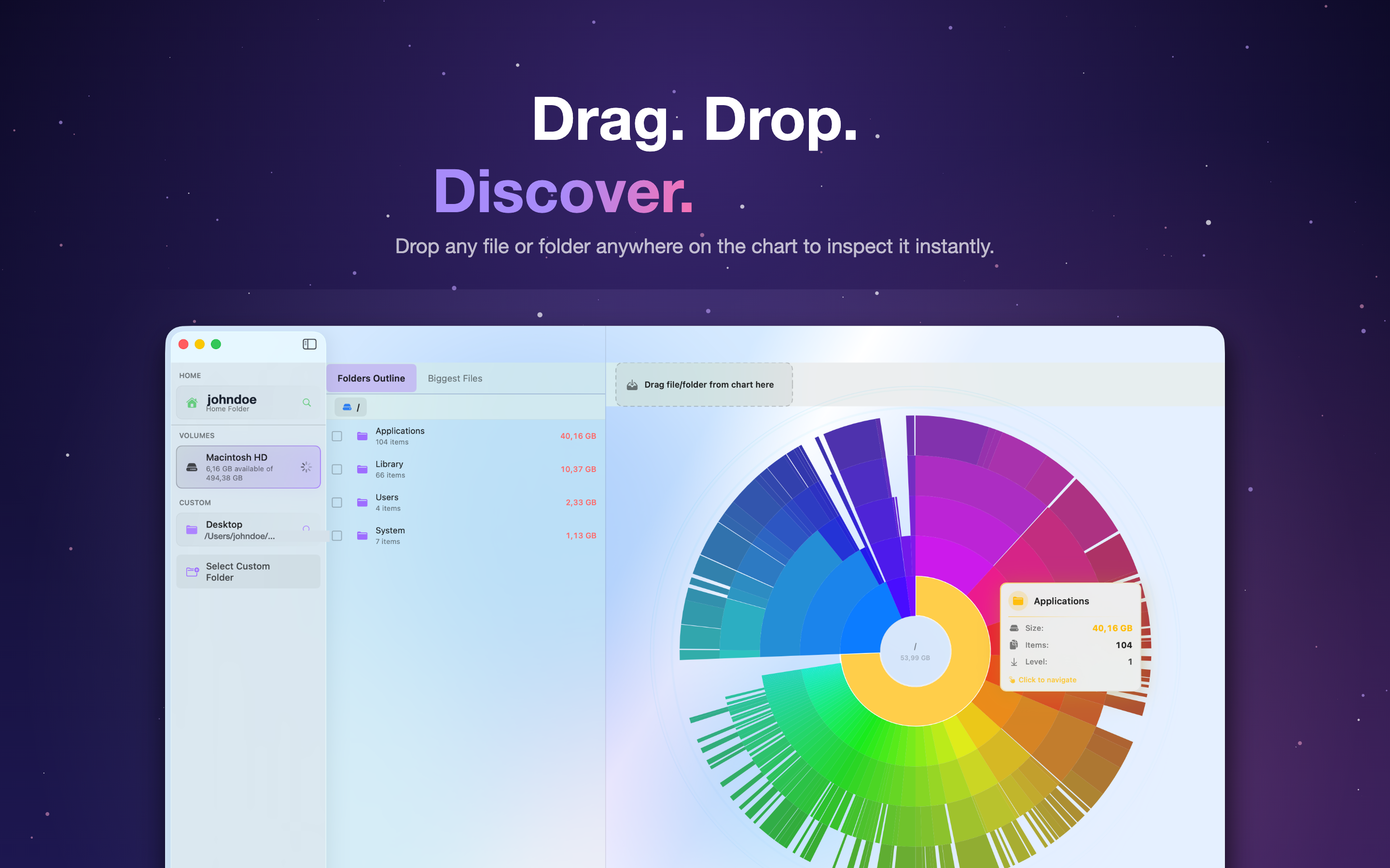DiskMap AI drag and drop