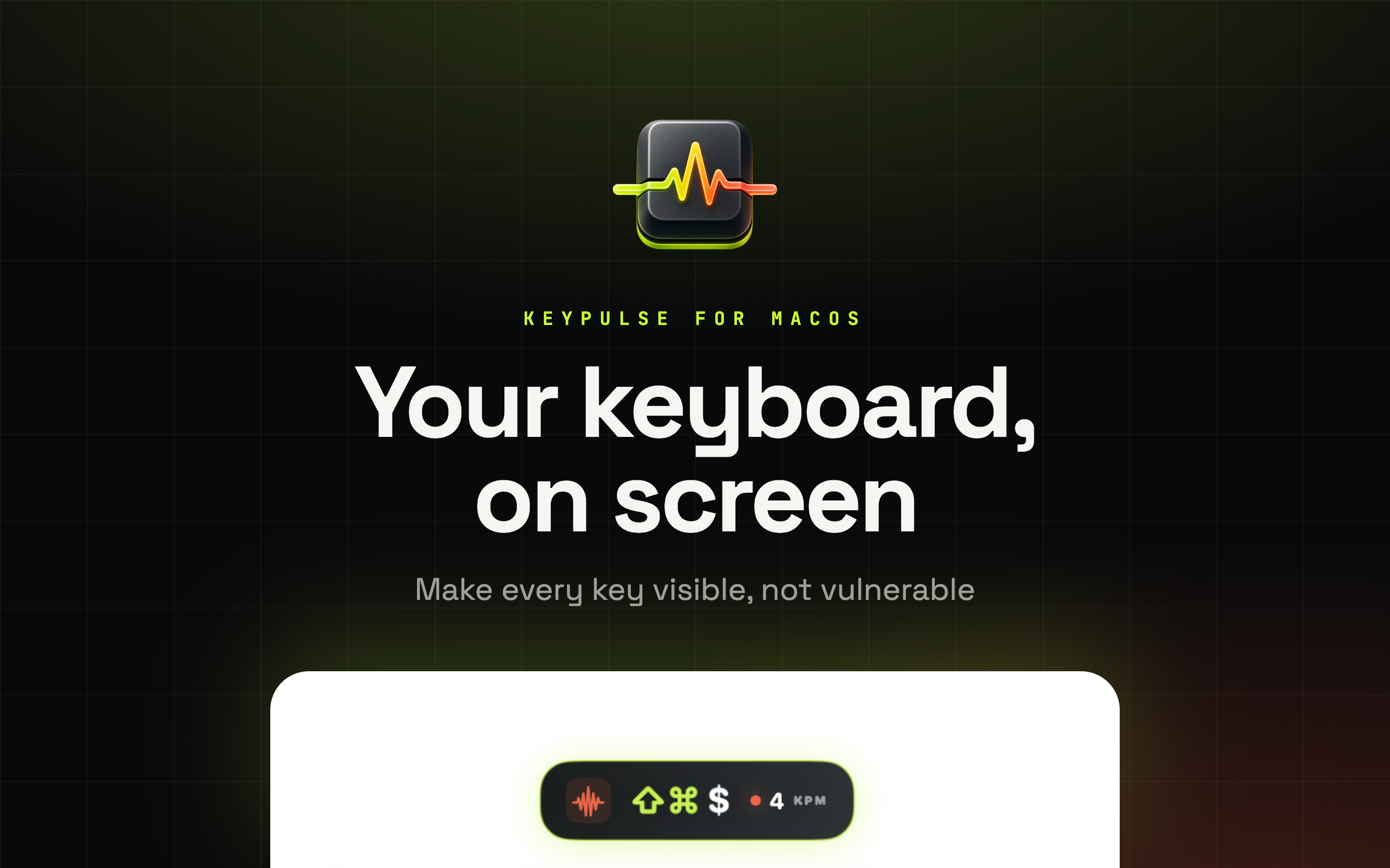 KeyPulse showing key presses as an on-screen overlay on macOS