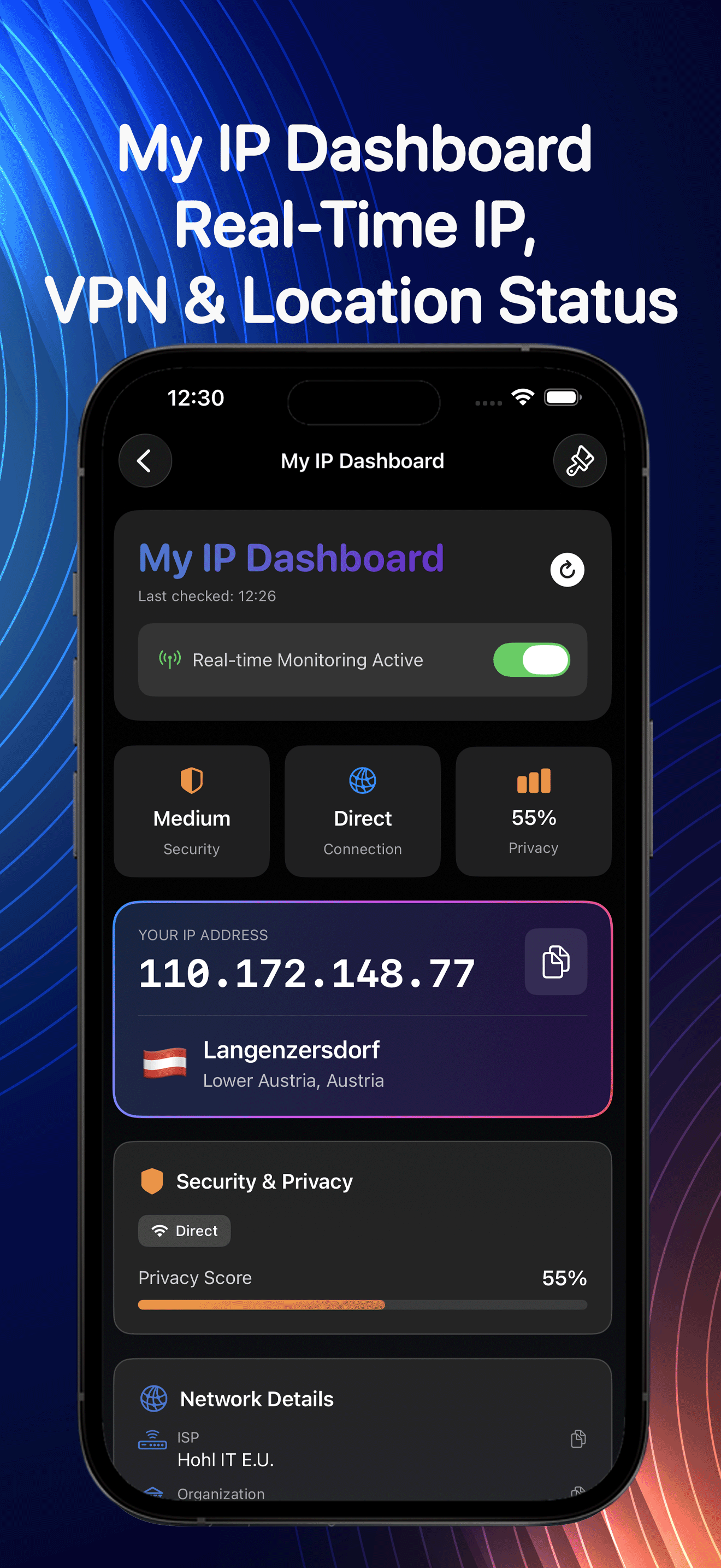 Real Network Utilities Scanner screen