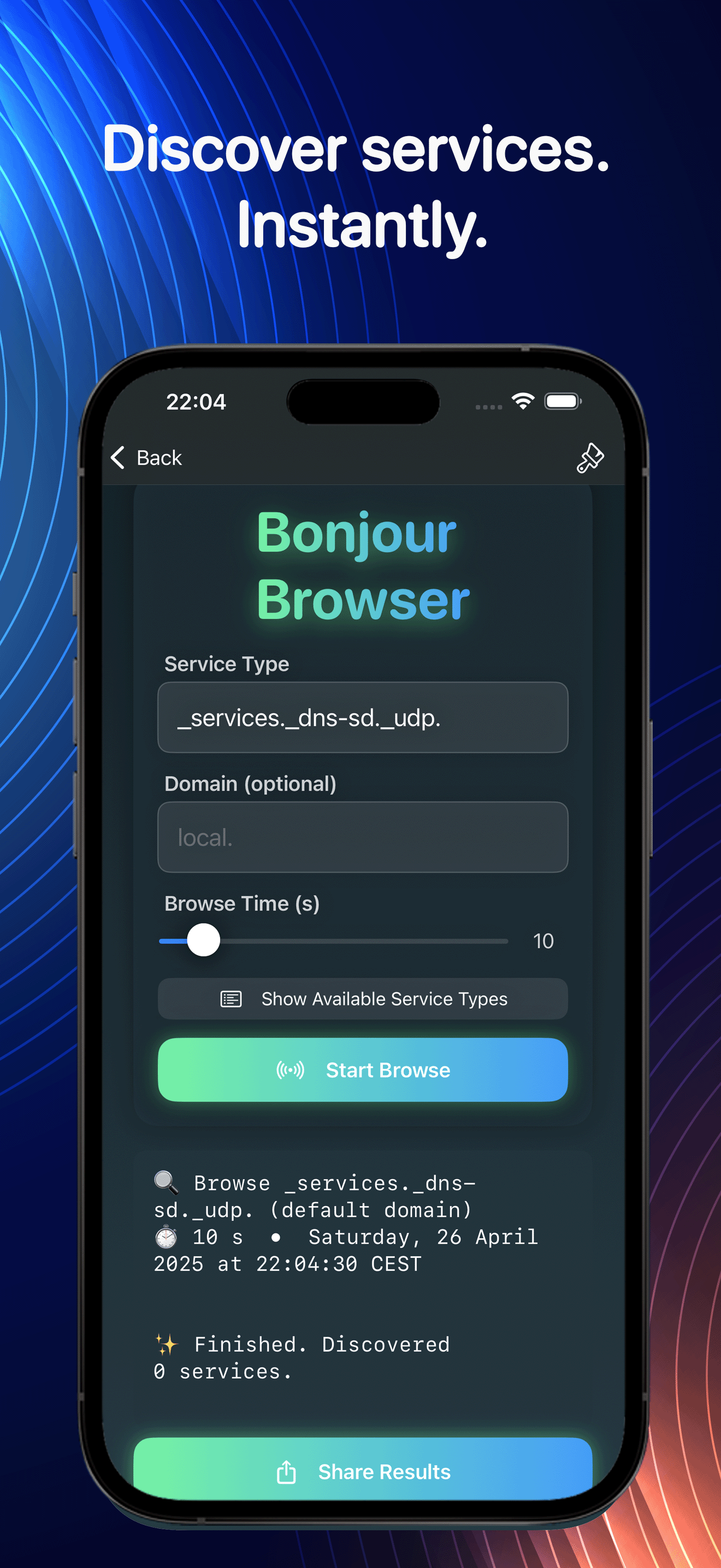 Real Network Utilities Scanner Wi-Fi scan on iPhone