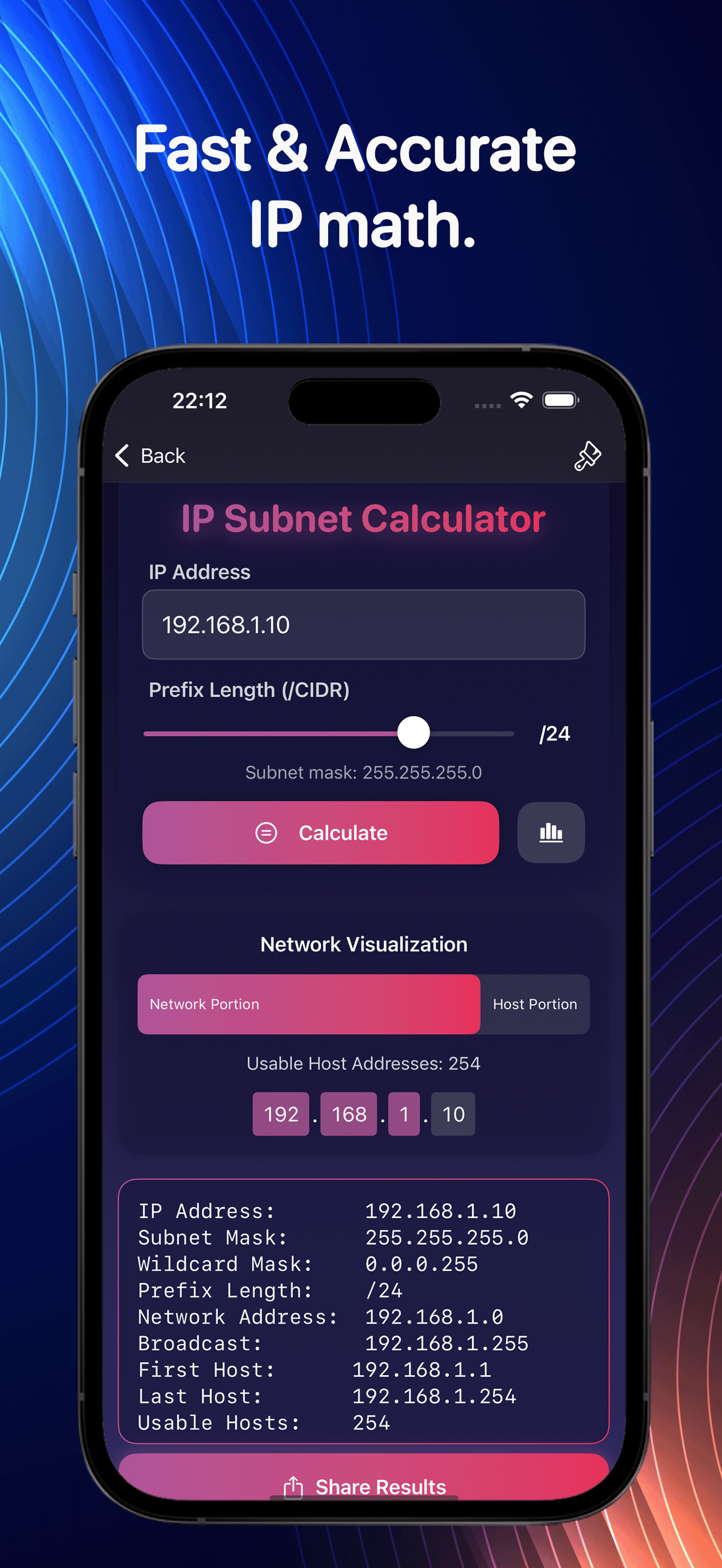 Real Network Utilities Scanner screen