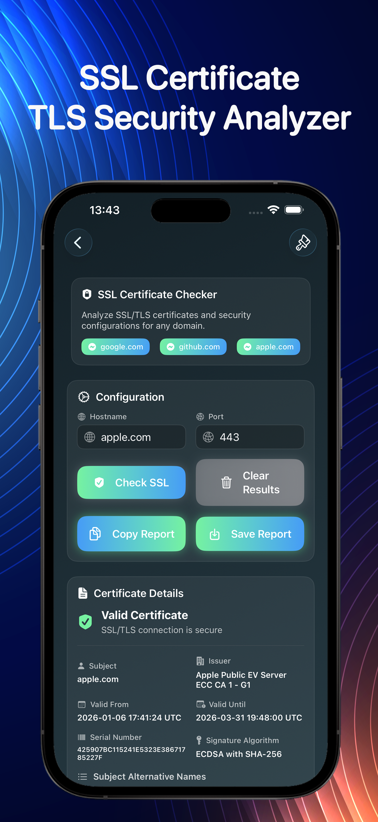 Real Network Utilities Scanner lookup on iPhone