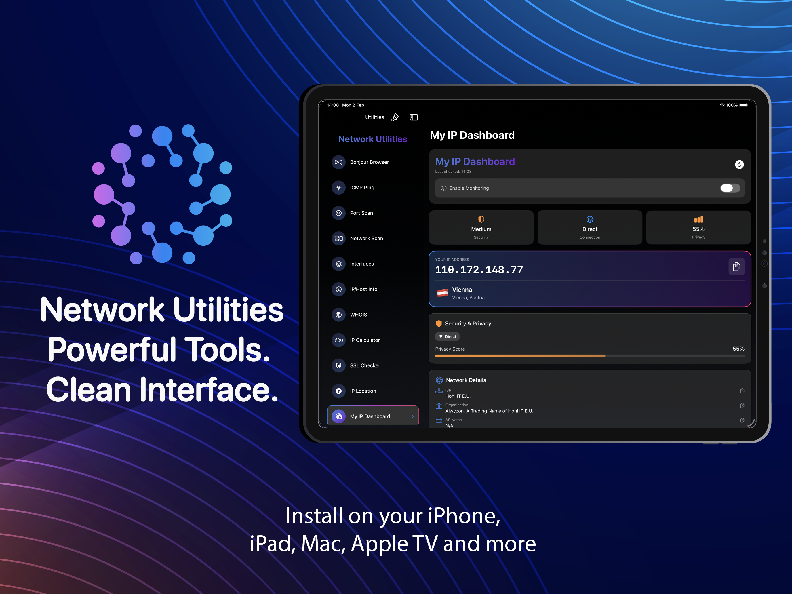 Real Network Utilities Scanner on iPad