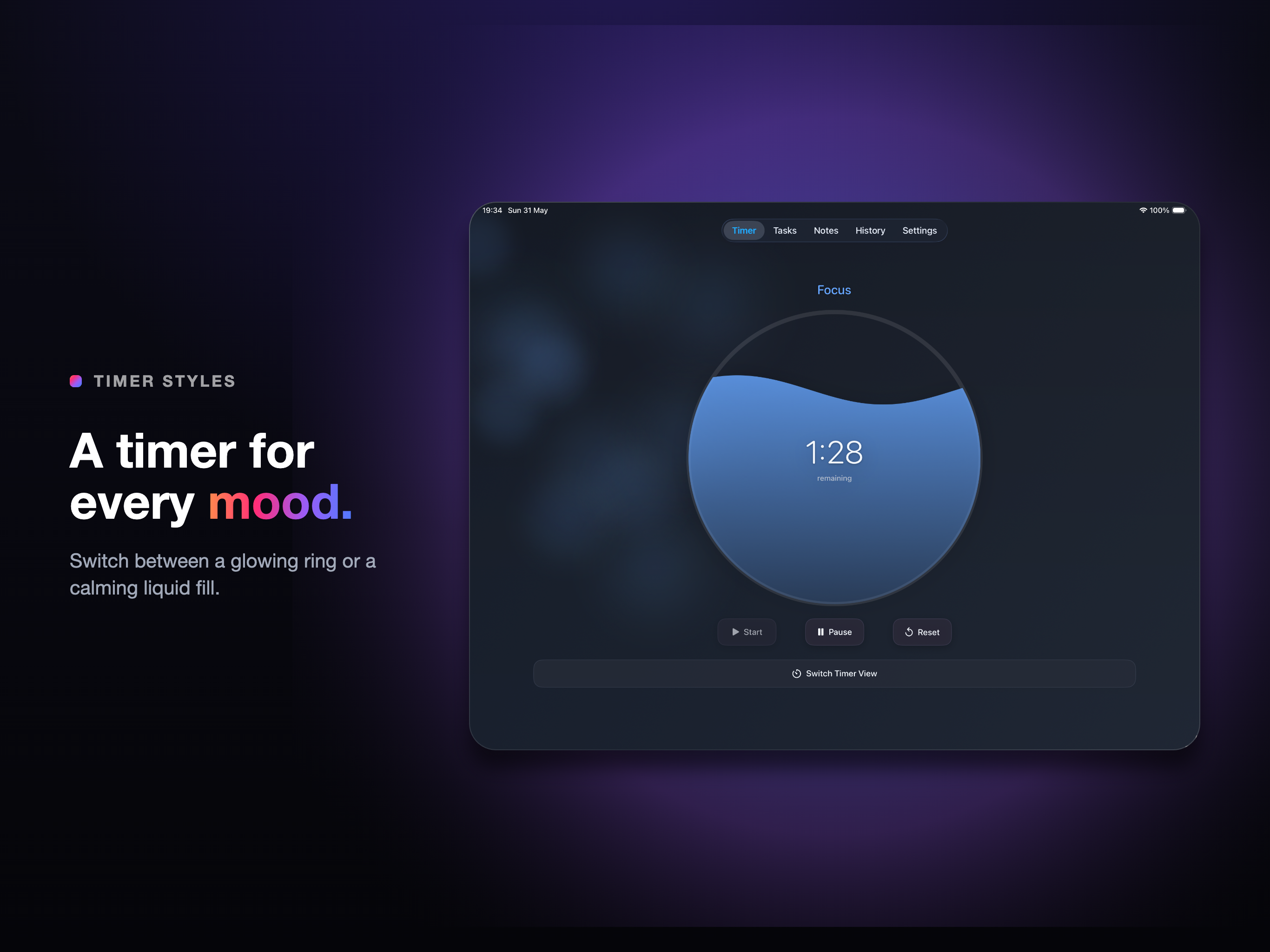 AI Pomodoro Timer tasks on iPad