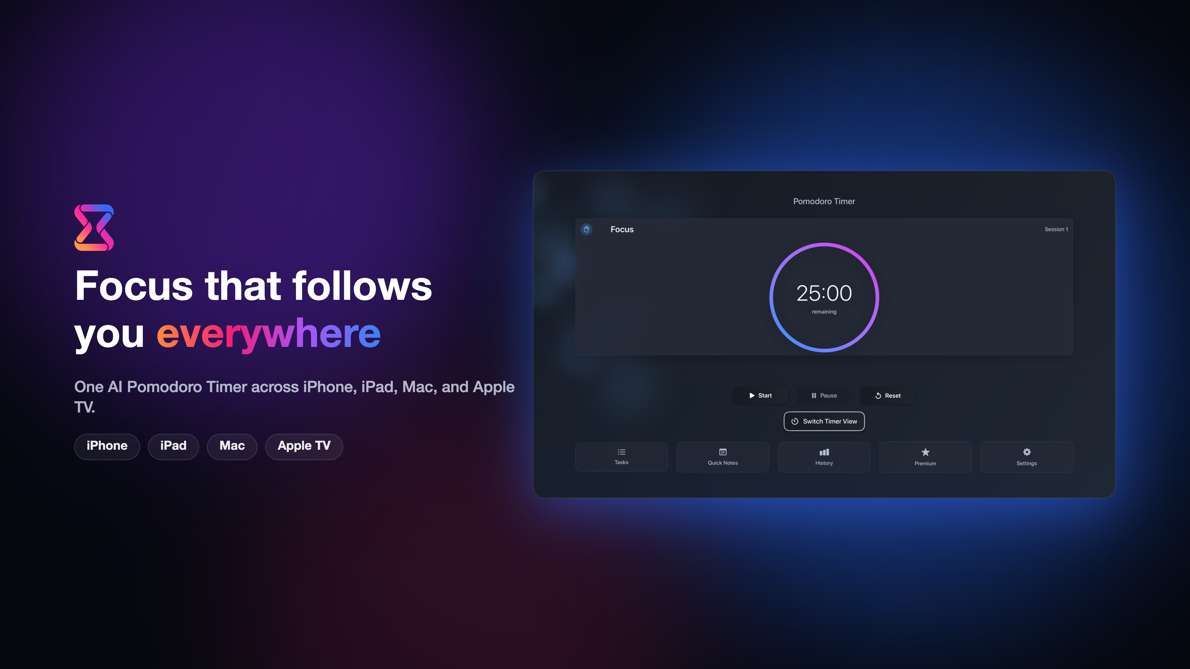 AI Pomodoro Timer on Apple TV