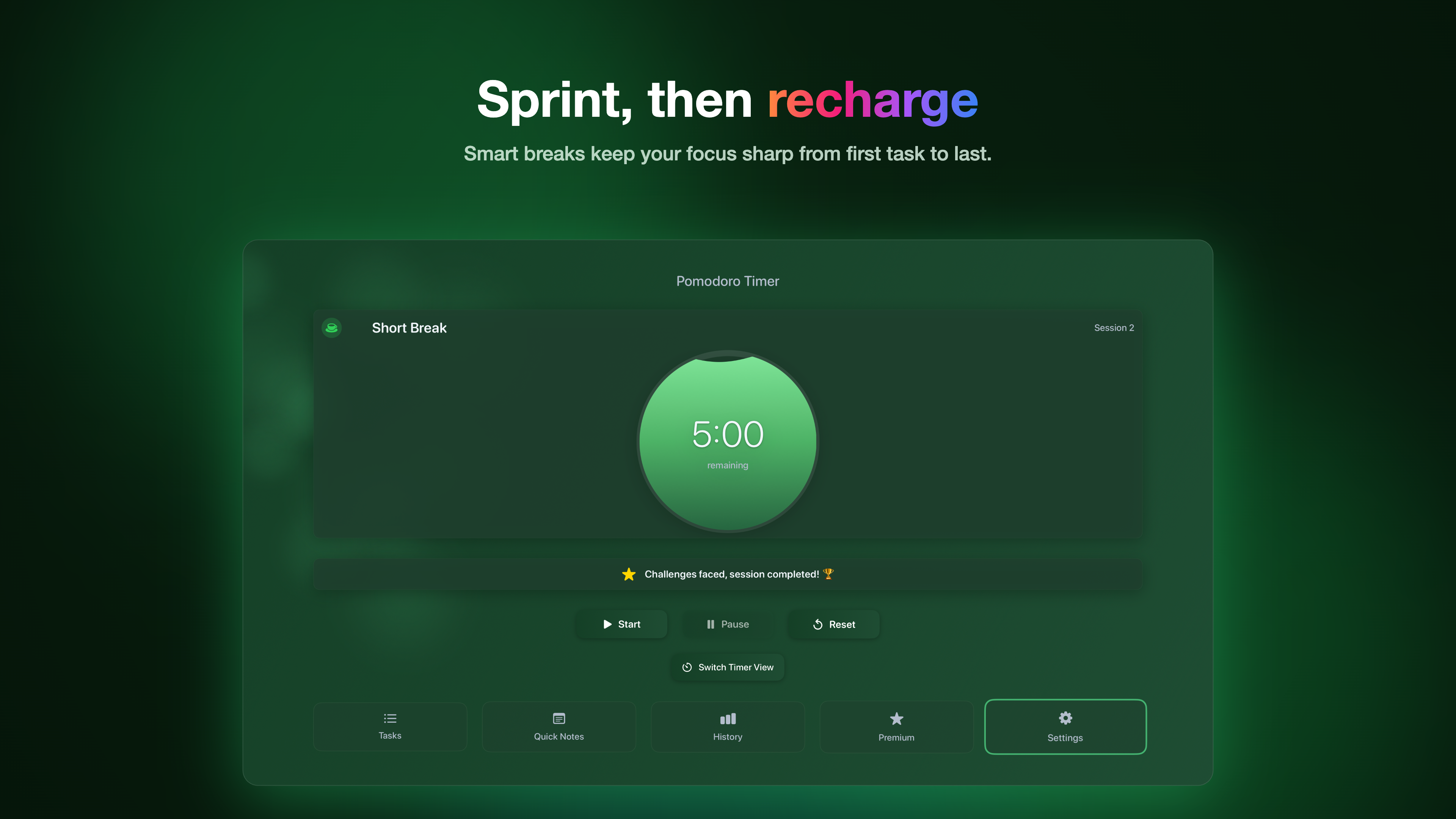 AI Pomodoro Timer focus on Apple TV